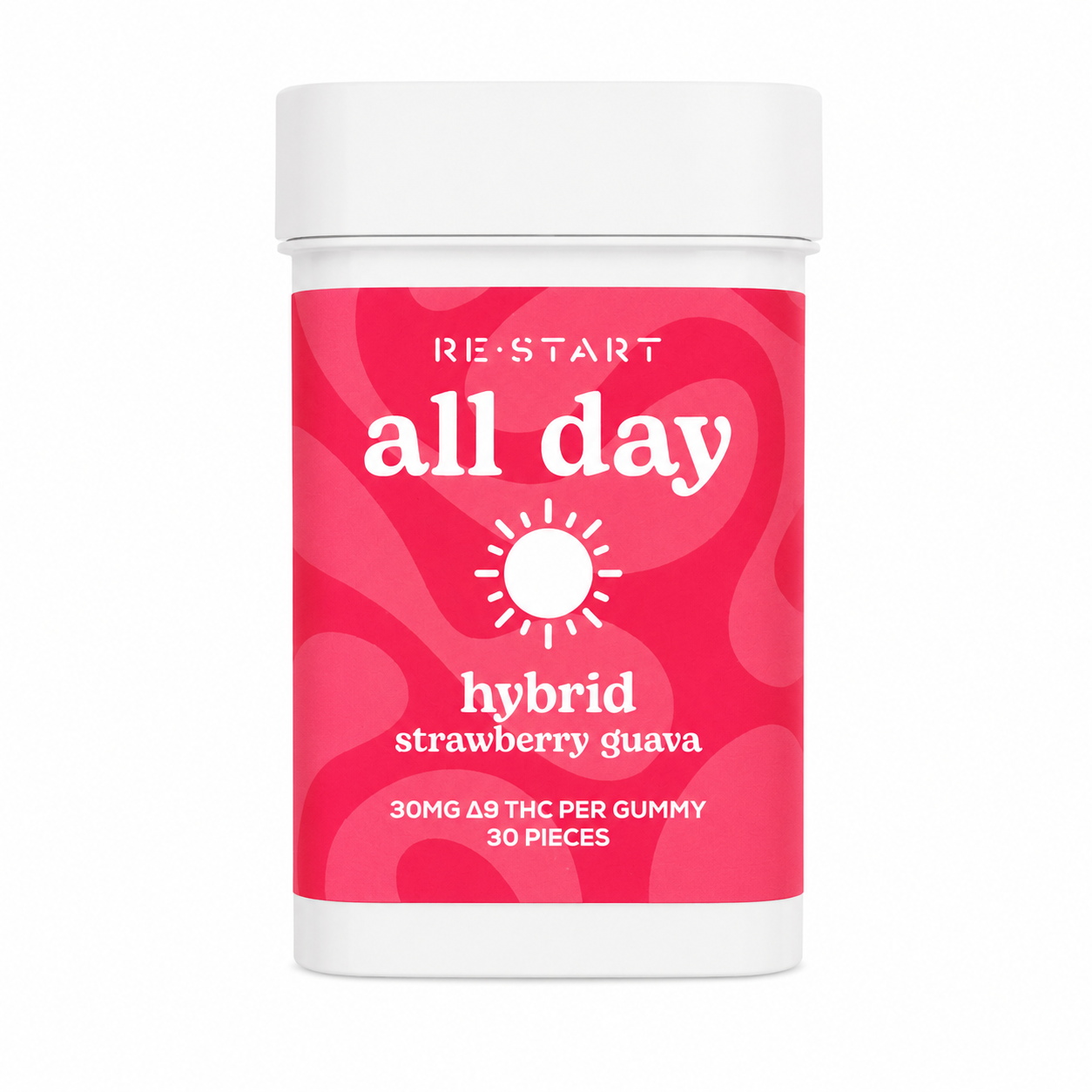 Delta 9 THC 30MG All Day Hybrid Gummies - Strawberry Guava / "Best Value" 30-count